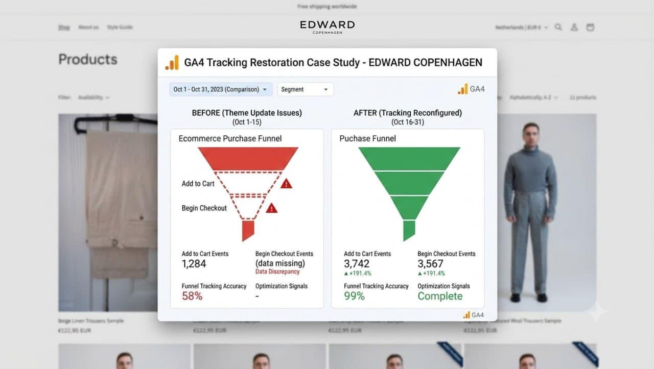 Reconfigured event tracking after theme update